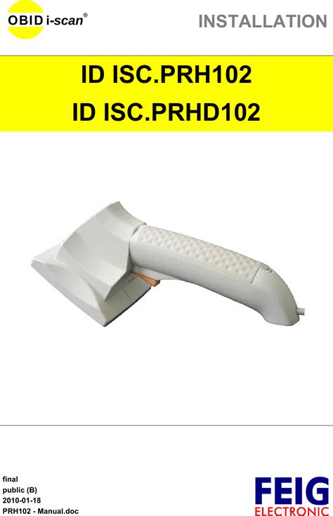 feig rfid reader manual|PRHD102 RFID Reader User Manual Installation ID .